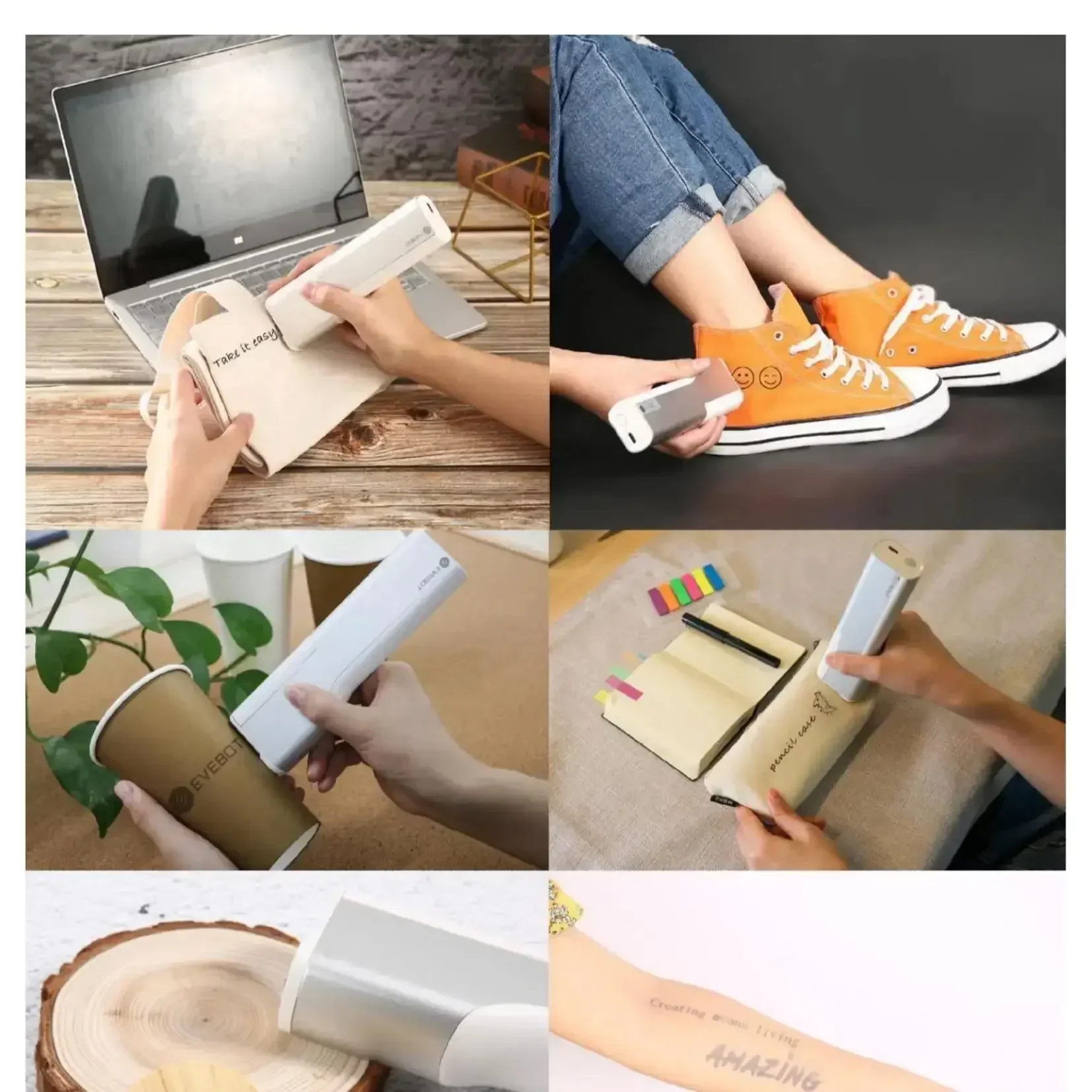 Portable Food Printer, Handheld Print Range, Coffee Pattern, DIY Printing Edible Ink Inkjet Printer, 26*100mm