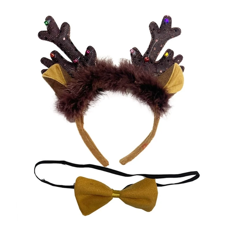 

3 шт., повязка на голову с ушами из мультфильма, хвостом и галстуком-бабочкой, новинка, товары для косплея