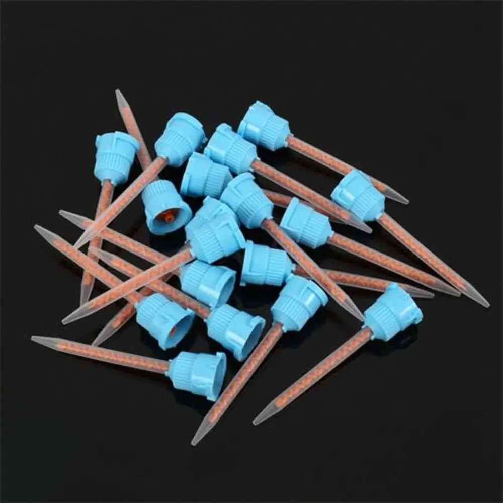 50pcs 10:1 Dental Materials Dentistry Silicone Rubber Gun Conveying Mixing Head Disposable Silicone Rubber Mixing Head