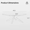 Office Coffee Table, 47" Wood Coffee Tabletop with Wood Frame,Oval Coffee Table for Living Room,Bedroom,47 Inch,Walnut Tabletop 2