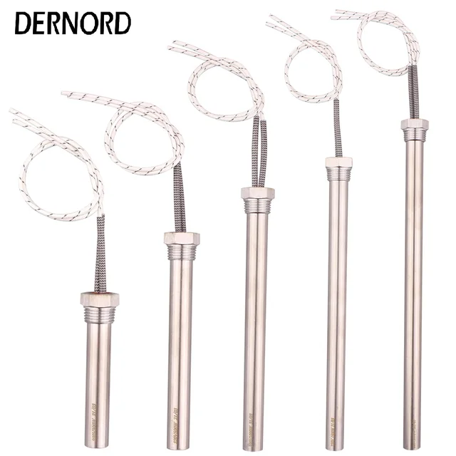 Immersion เครื่องทําน้ําอุ่น 1/2 "ทรงกระบอก Hot Rod ความต้านทาน 220V 300W 500W 1/1.5/2KW ไฟฟ้าน้ําองค์ประกอบความร้อน 1