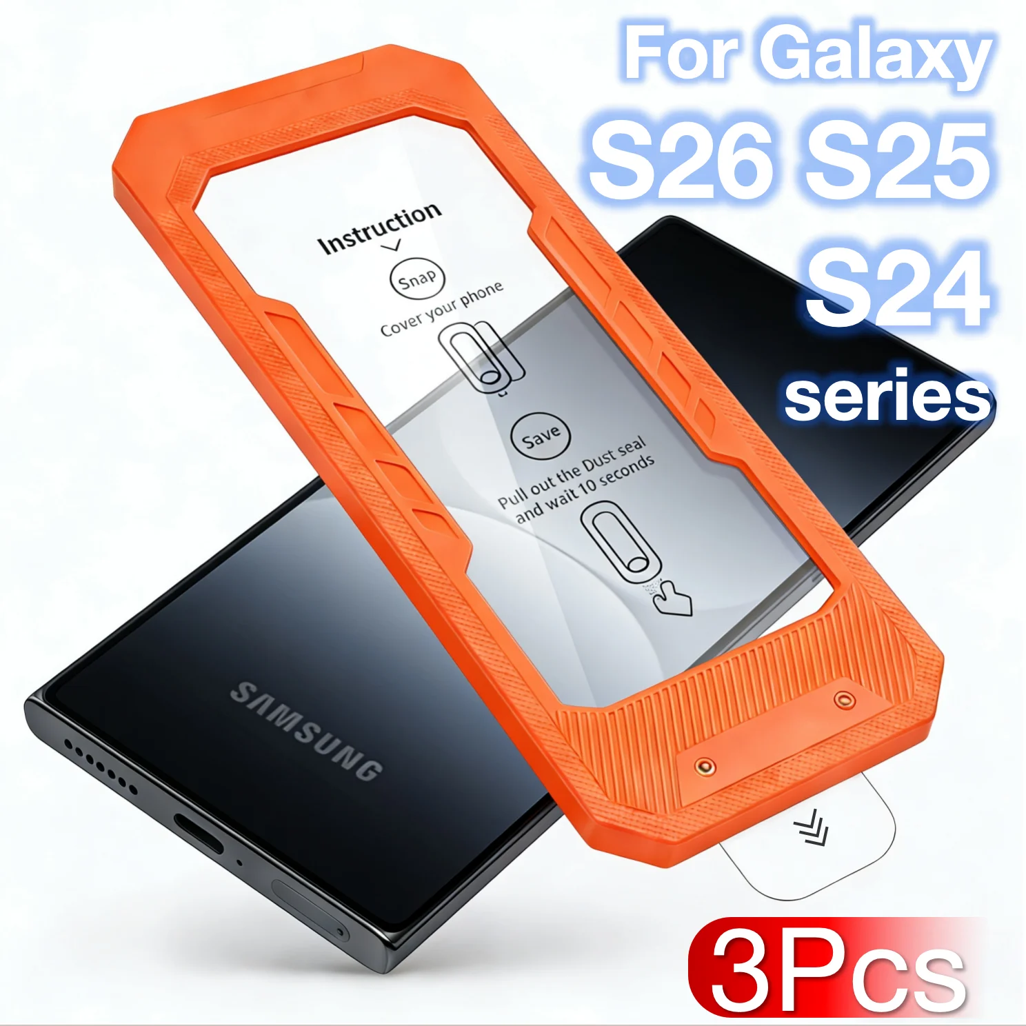 3-Pack Military-Grade Tempered Glass Screen Protector, 9H Hardness, No Dust