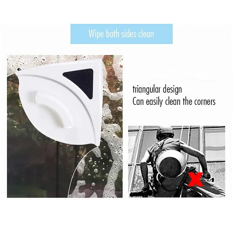 Double-sided Magnetic Glass Cleaning Brush for High-rise Windows with Strong Magnet-Cleans Both Sides Quickly and Easily