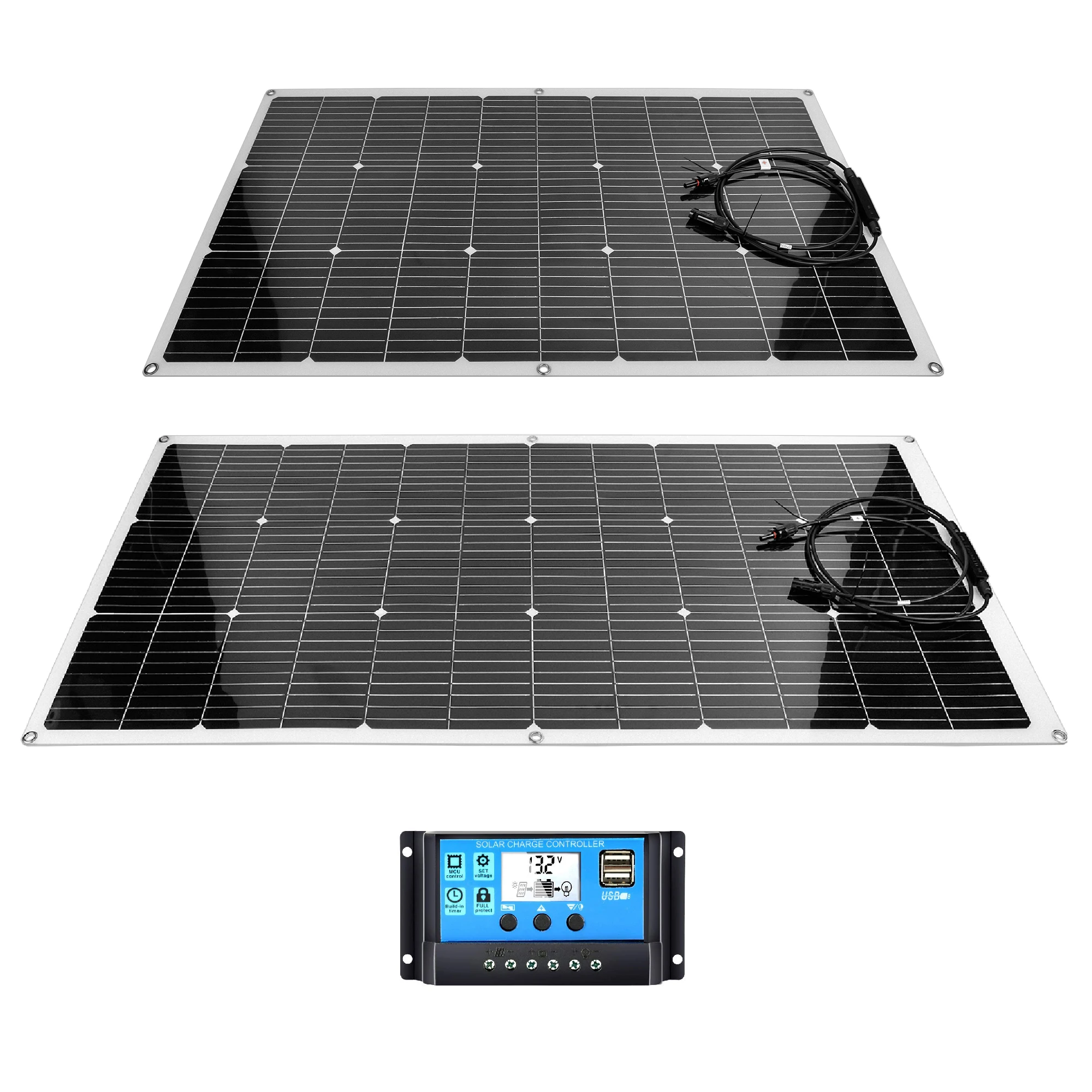 100W 120W 18V Flexible Solar Solar Panel Kit Complete with 30A Charger Controller for Camping 12V Fotovoltaic System solar panel kit