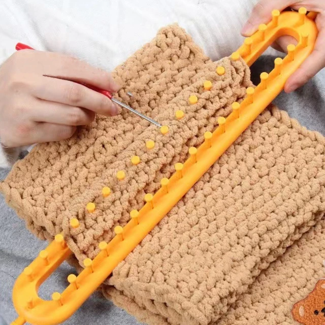 DIY Sweater Knitting Machine with Crochet Hooks Rectangular Knitting Loom  Kit Weaving Scarf Hat Shawl Stitching Tool Crochet - AliExpress