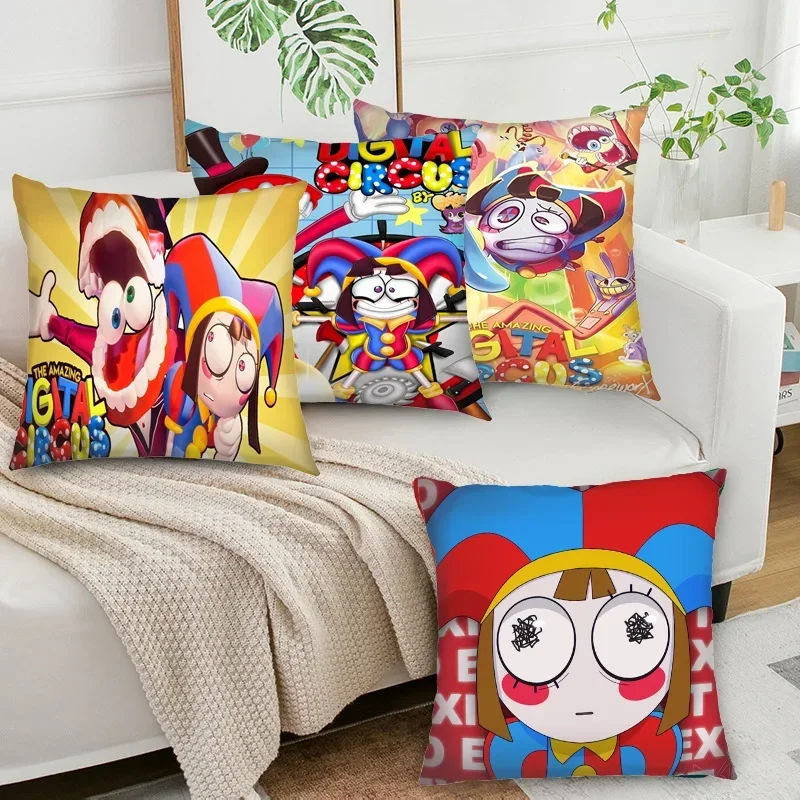 The Amazing Digital Circus Pomni Christmas Square Federa Cuscino In Peluche Federa Anime Home Bedroom Decoration Regalo Per Bambini