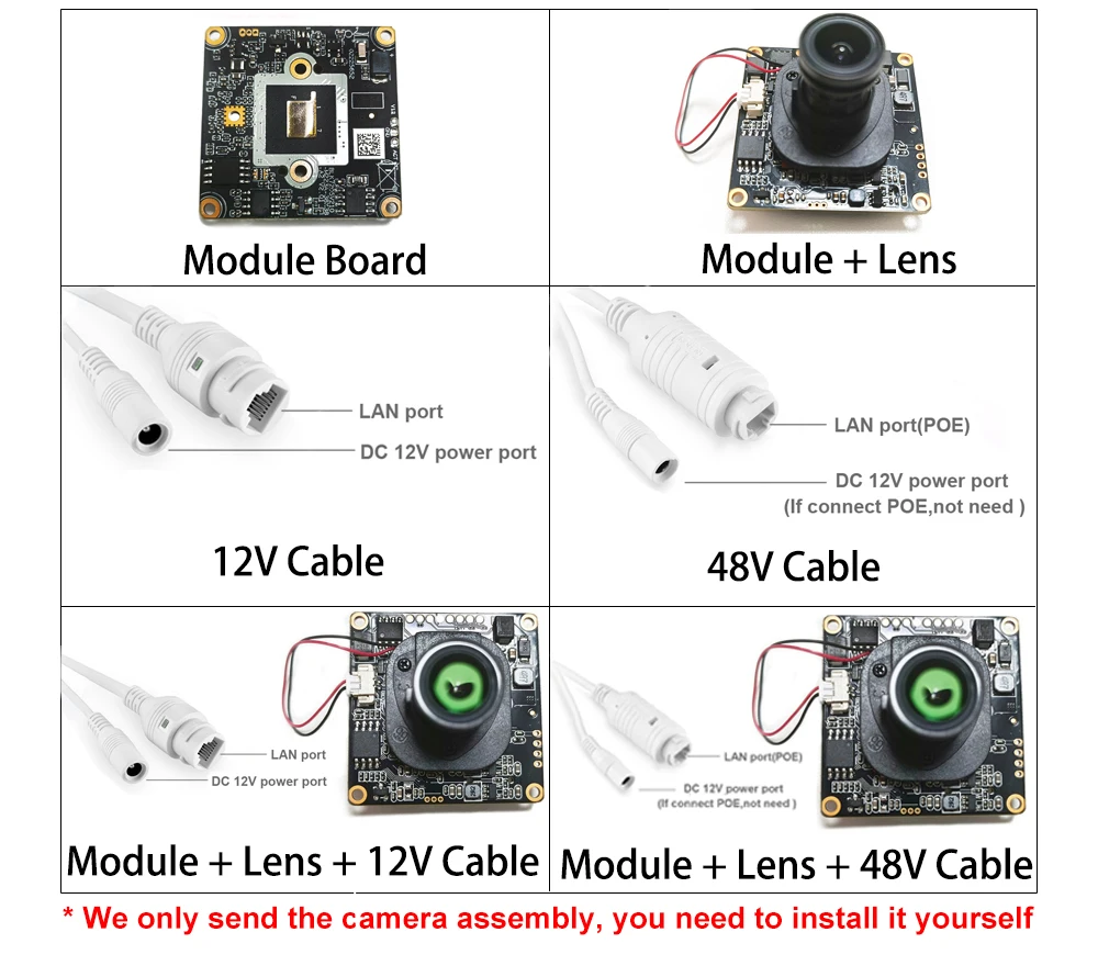 XMEYE 8MP HD IP 카메라 모듈 보드, 3840*2160 얼굴 인식 CMOS 네트워크, NT98566, SC8239, CMS 모션 감지 오디오 스피커