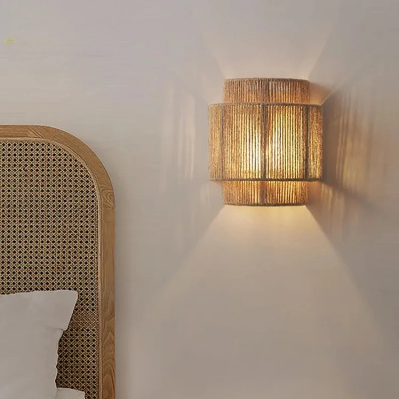 Retro Rattan Wall Lamp 3