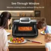 7-in-1 Smokeless Indoor Electric Air Grill Fryer Combo with See-Through Window Removable Plates,up to 450°F,1750W,Even Heat,4Qt 3