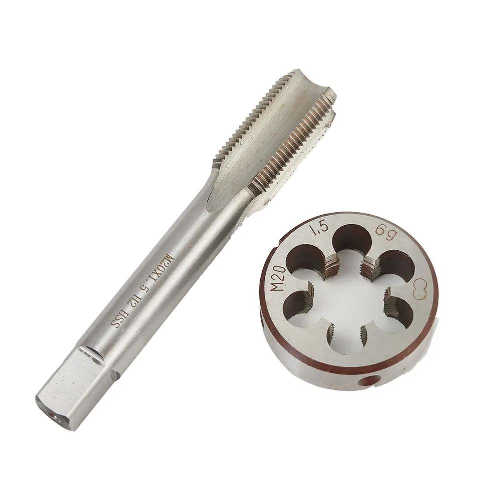 

HSS M20 X 1.5mm Tap & M20 X 1.5mm Die Metric Thread Right Hand High Speed Steel For Metal Screw Hole Tap Drill Tool Accessories