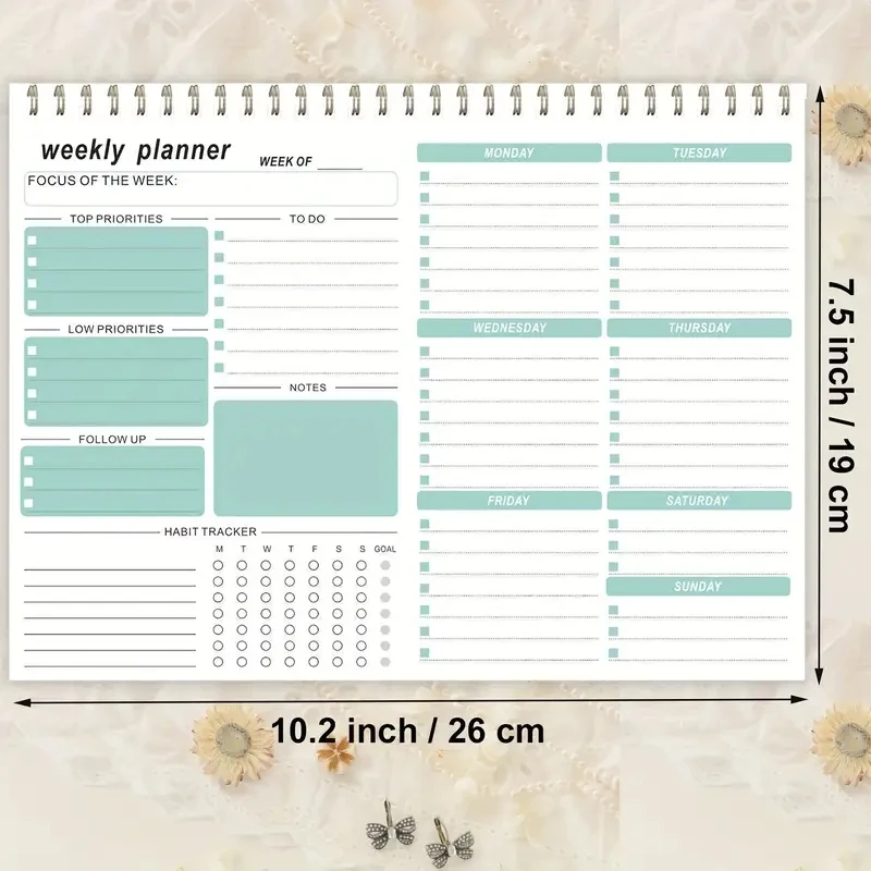 Weekly planner notebook 1pc weekly goals schedule planner to do list notebook calendars organize