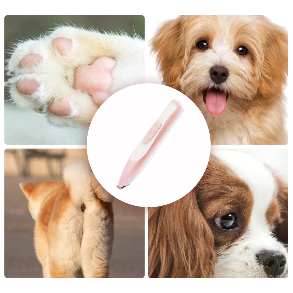Pet Hair Trimmer Pet Dog Electric Groomer Trimmer LED Grooming Lamp Pet Cat Dog Face Foot Ear Hip Hair Paw Shaver USB Charging