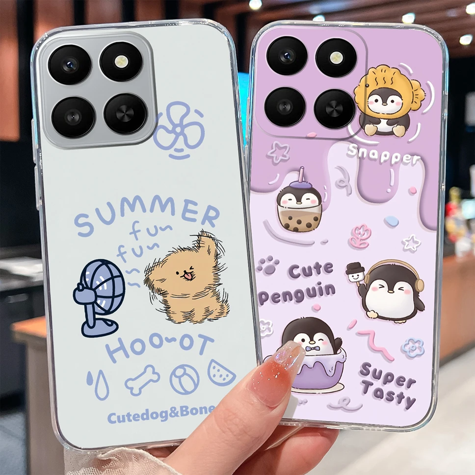 Lovely Animal Cartoon Soft TPU Transparent Silicone Phone Case -