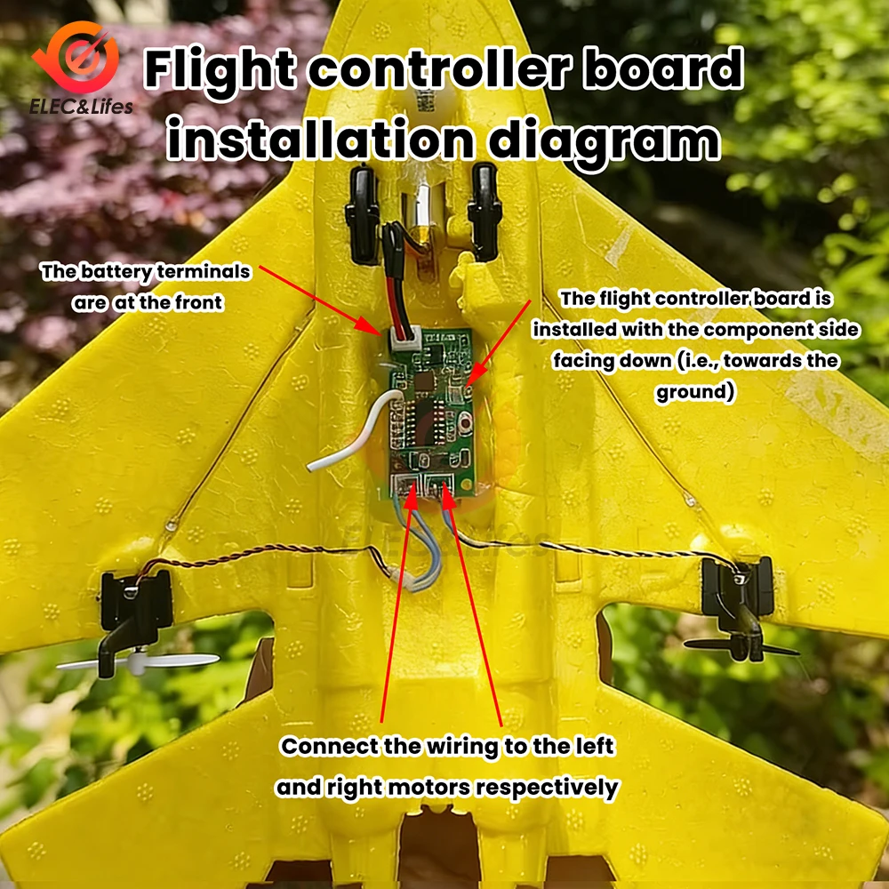 Kit contrôleur de vol RC 2.4GHz 4A pour avion RC DIY avec antenne et câbles de connexion