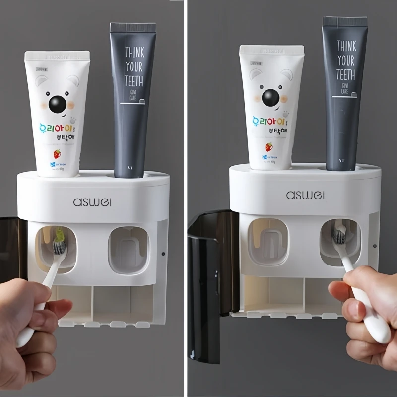 Toothpaste Dispenser Toothpaste Squeezer Toothbrush Holder Creative Wall Mount Toothpaste Dispenser