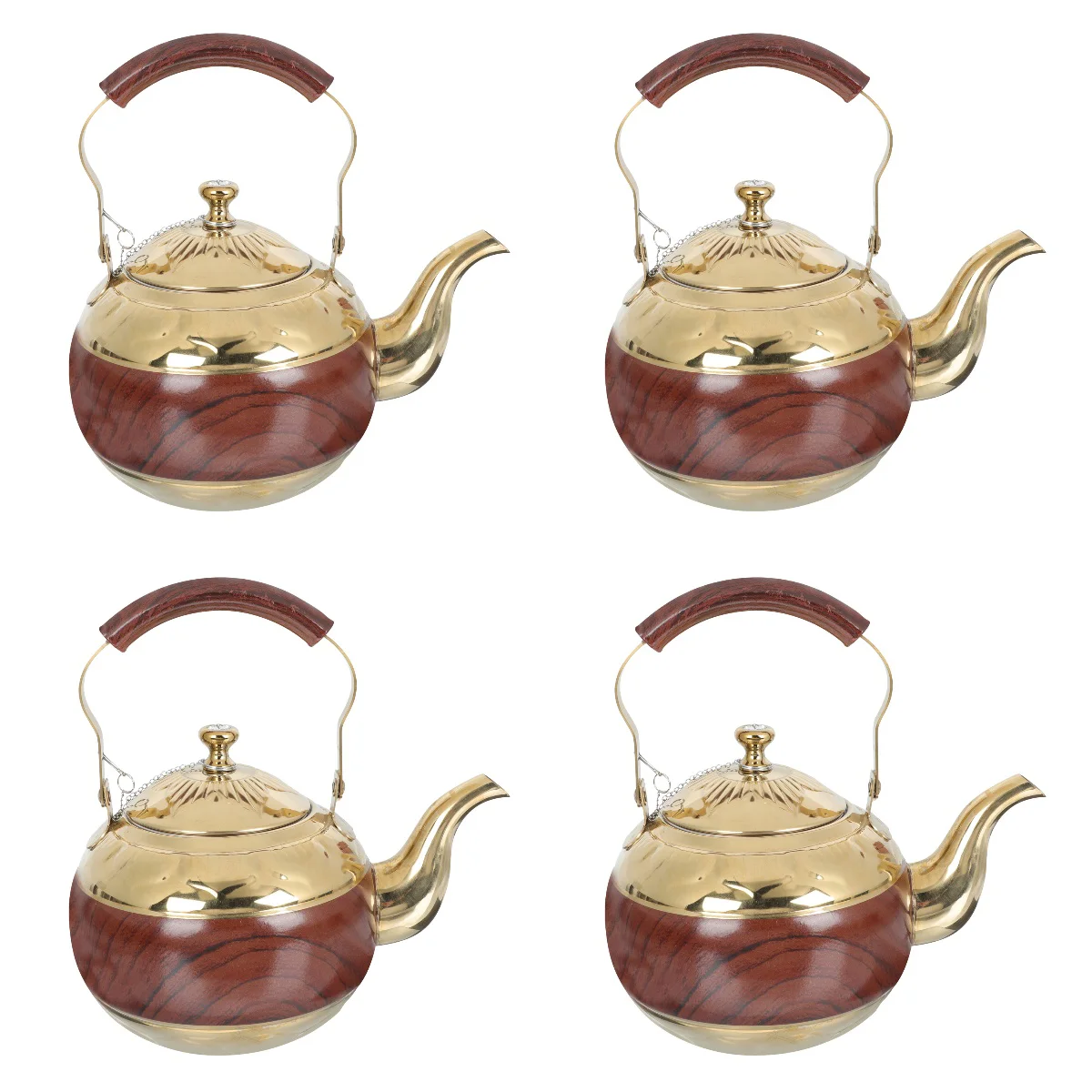 

4 PCS Stainless Steel Kettle Metal Handle Water Pot Drip Coffee Maker Held Vintage Teapot Heating Portable Boiling Holder