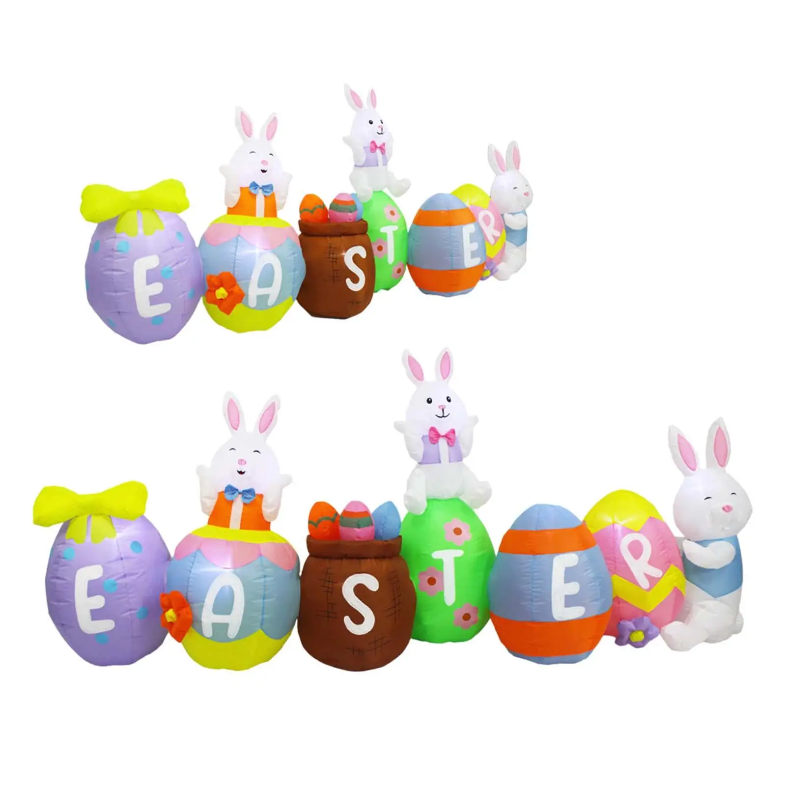 Easter Inflatable Outdoor Decorations Inflatable Easter Bunny and Colorful Eggs