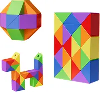 Snake Cube Puzzles Twist Toys Large 24 Wedges Sensory Toy Brain Teaser Fidget Toys Magic Snake Cube Gift for Kids Adults Party 1