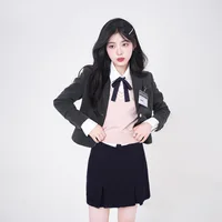 2024 Korean Female Student Suit Jacket Pleated Skirt Japanese Jk Uniform Set Girls School Dresses Sailor Suit 2