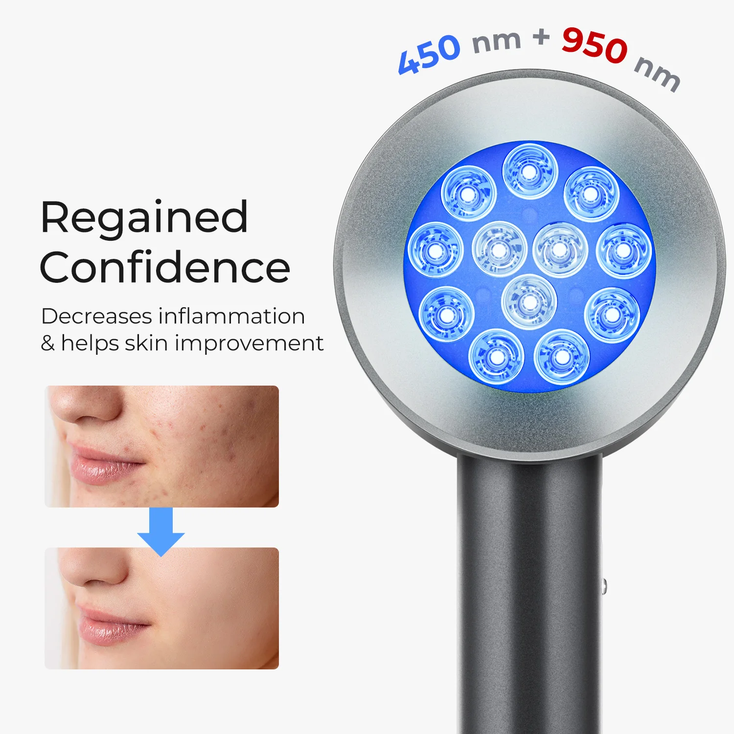 Skin Care Red Light Therapy Anti Aging Infrared Lamp Facial Beauty Device Anti Acne Wrinkle Remover Device Dark Circles Spots