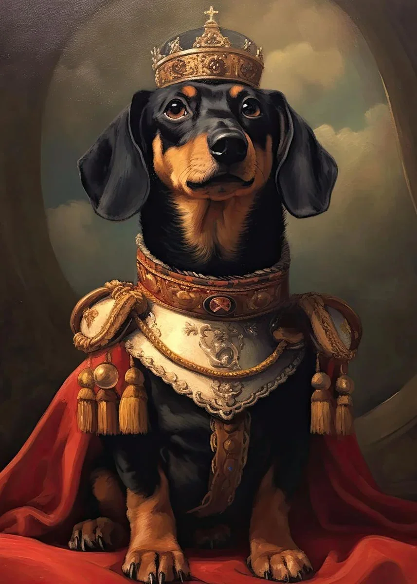 Modern Pet Portrait Aesthetics Wall Art Dog King Royal