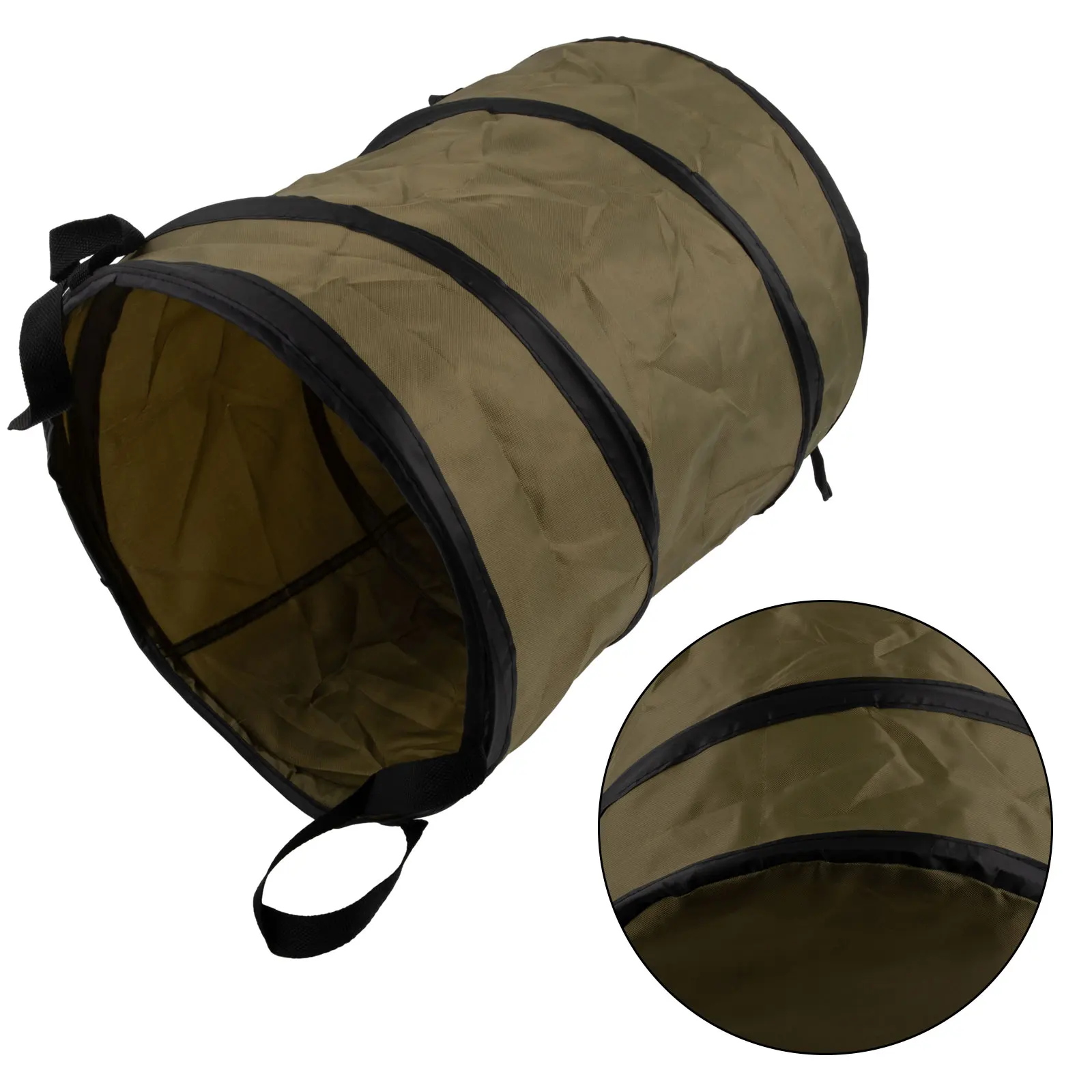 

High Quality Outdoor Trash Can Leaf Bin Army Green Foldable Garden Leaf Trash Can Leaves Storage 420D Oxford Cloth