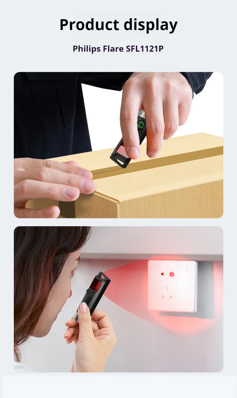 Philips new SFL1121P Portable rechargeable led lamp EDC flashlight can be used for camera inspection self defense