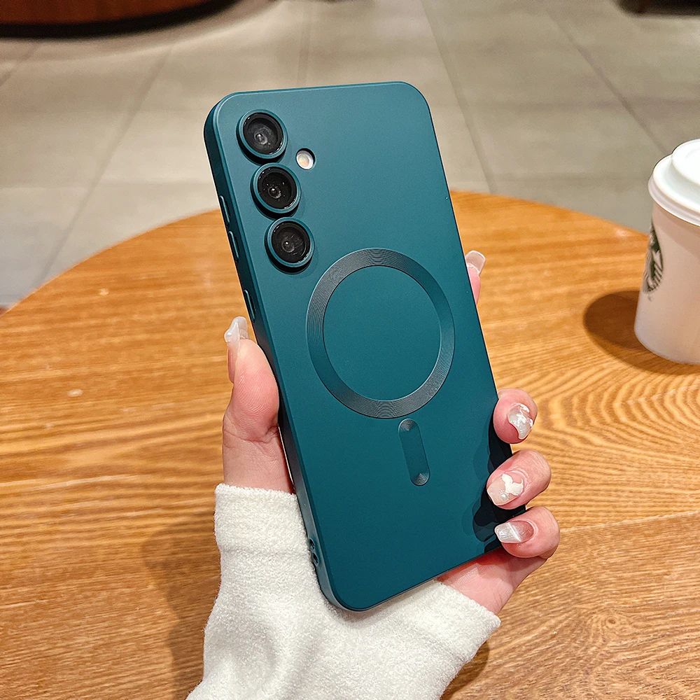 Luxury Matte Magnetic Phone Case with Magsafe-Compatible Silicone Soft Cover