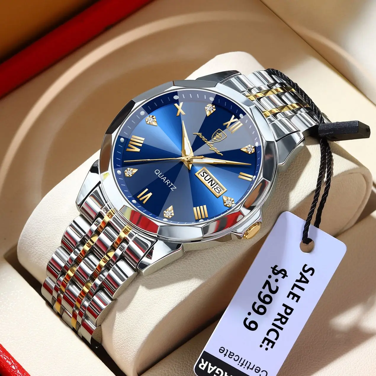 POEDAGAR Top Brand Luxury Man Wristwatch Waterproof Luminous Date Week Men  Watches Stainless Steel Quartz Men's Watch Male reloj - AliExpress