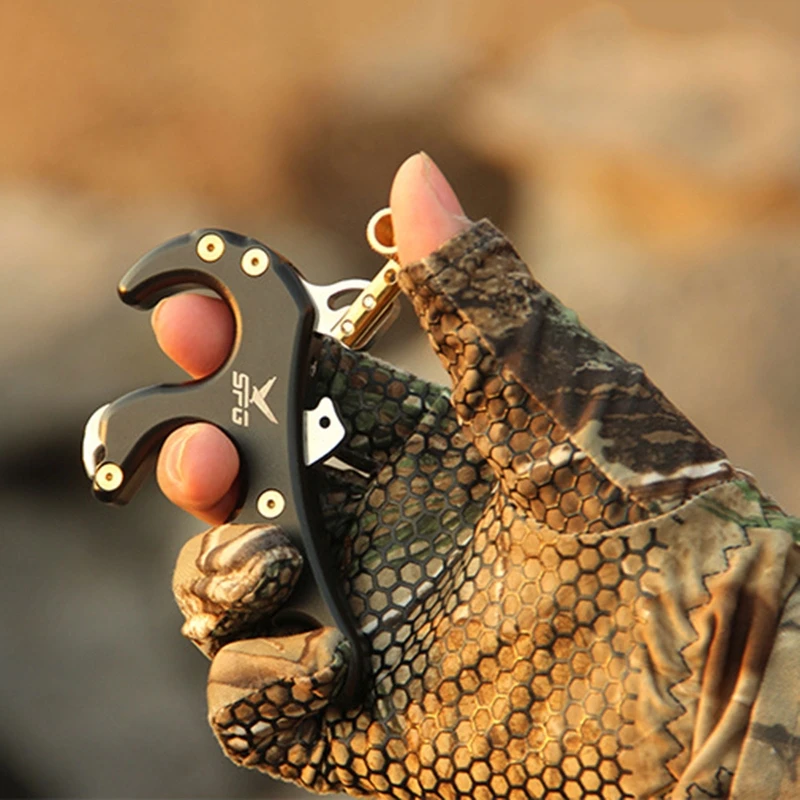 

Bow Release Aids 4 Finger Grip Thumb Trigger Caliper Compound Bow Button Release Aids Trigger Hunting