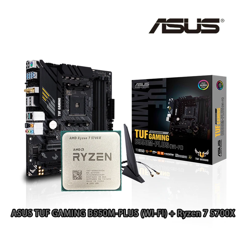Amd Ryzen 7 5700x R7 5700x Cpu + Asus Tuf Gaming B550m Plus (wifi) Motherboard Suit Socket Am4
