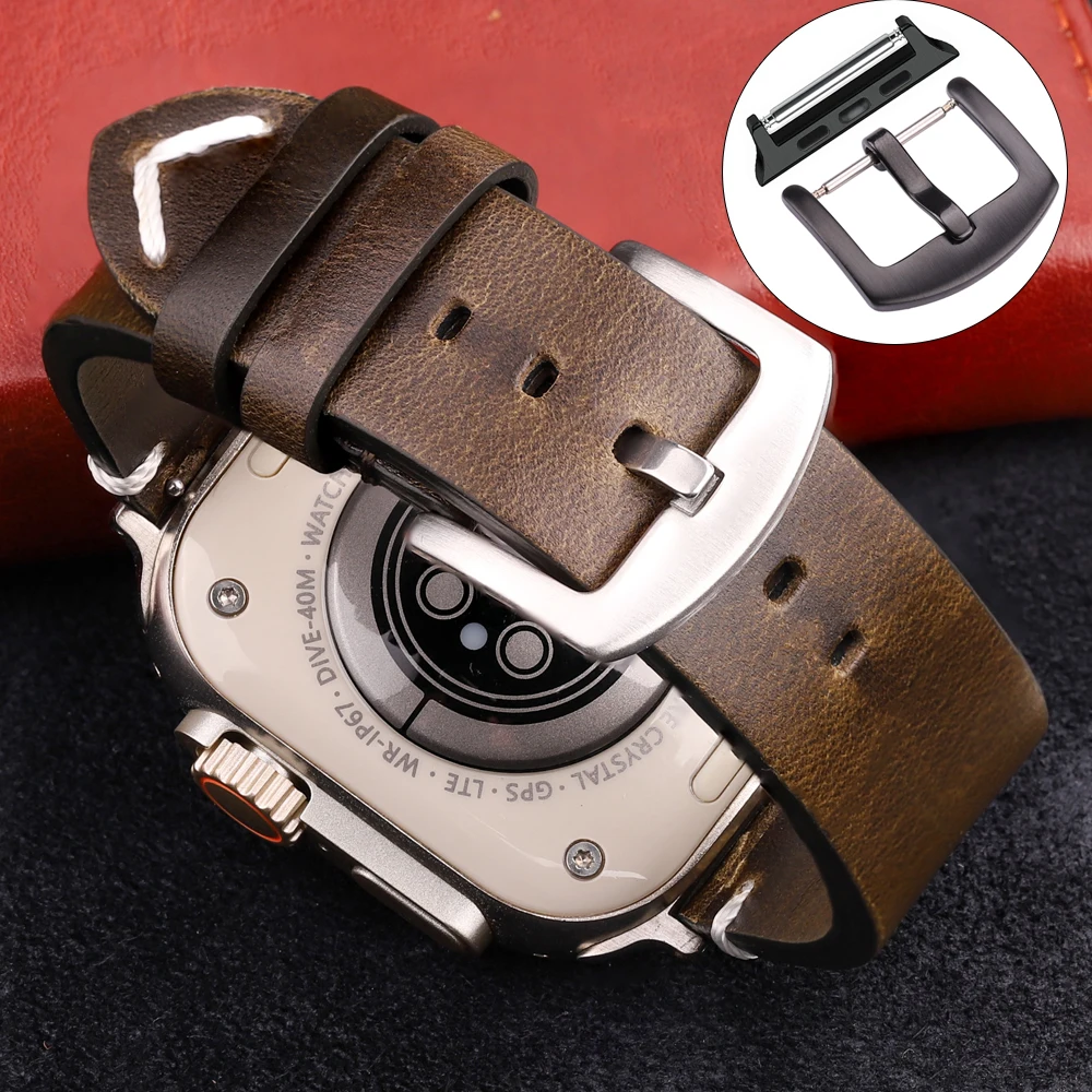 Handmade Vintage Leather Apple Watch Strap - Premium Accessories Watchband