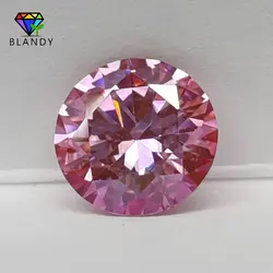 Multicolor Round Cut Moissanite Gemstone with GRA Certification - 9.0mm (16 Sakura Pink)