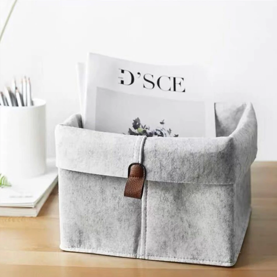 

Felt Storage Baskets Box Home Bathroom Laundry Bucket Office Sundries Box Toy Socks Storage Box Dormitory Underwear Organizer