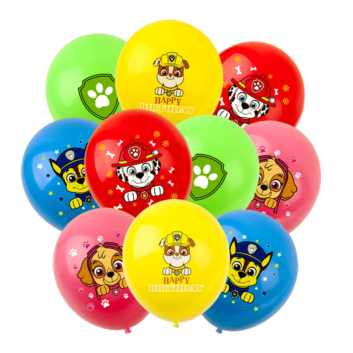 10 Pz 12 Pollici Paw Patrol Latex Print Chase Marshall Paw Dog Balloon Happy Birthday Party Decoration Baby Shower Balloon Toy Gift