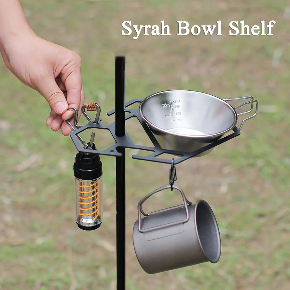 

Outdoor Cutlery Rack Multifunctional Light Stand Camping Bowl Holder Sierracup Tray for Camp Stainless Steel Table Plate Holder