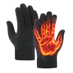 Thermal Windproof Winter Sports Gloves with Touchscreen Capability - One Size (Black)