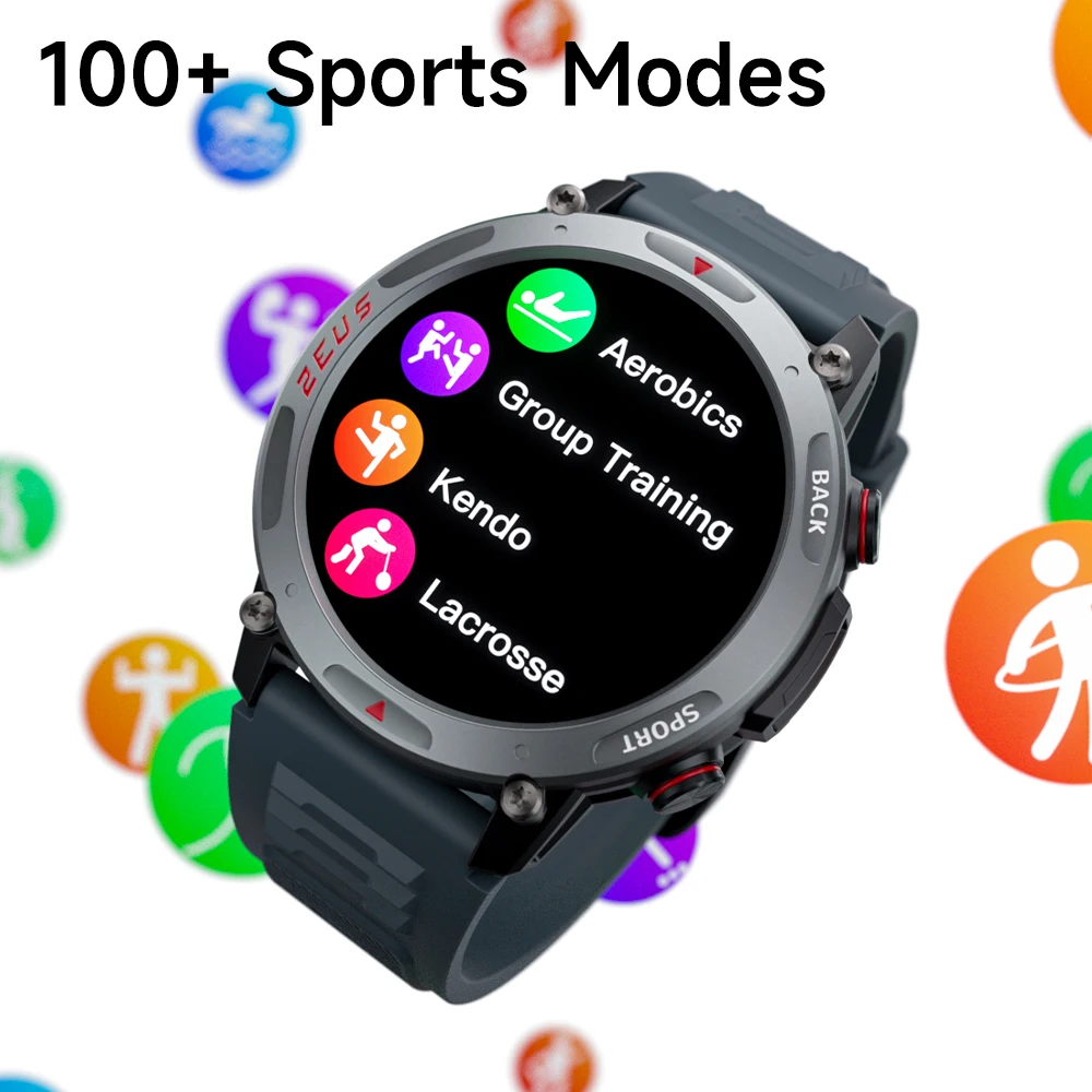 Lokmat-zeus Pro Amoled Relógio Inteligente Tela Redonda bt Calls Fitness Tracker Monitor de Freqüência Cardíaca para Telefone Inteligente 143 - Image 3
