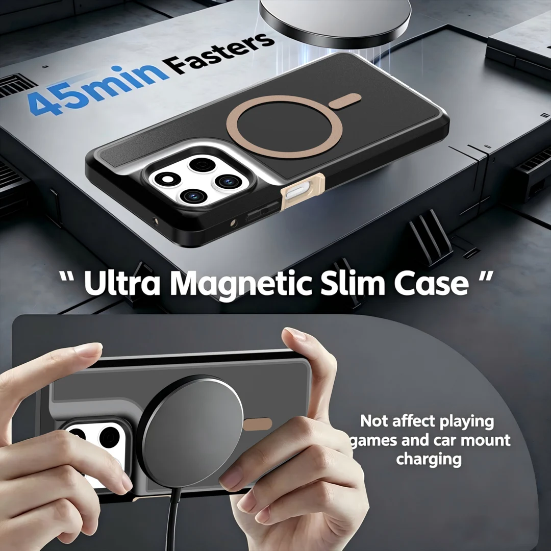 Rugged Dustproof Anti-Drop Outdoor Case with Magnetic Wireless Charging Compatibility
