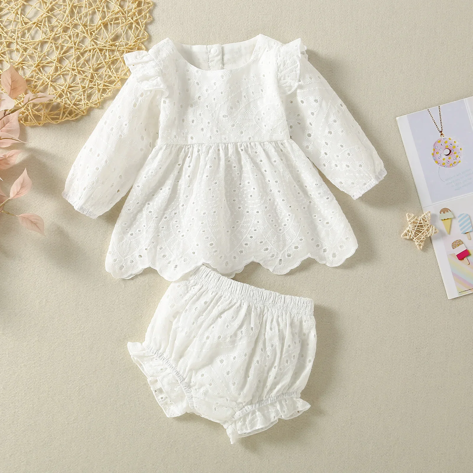 Girls' Cotton Onesie Set Triangle Separate Baby Clothes Foot Covering Crawling Suit from Mainland China