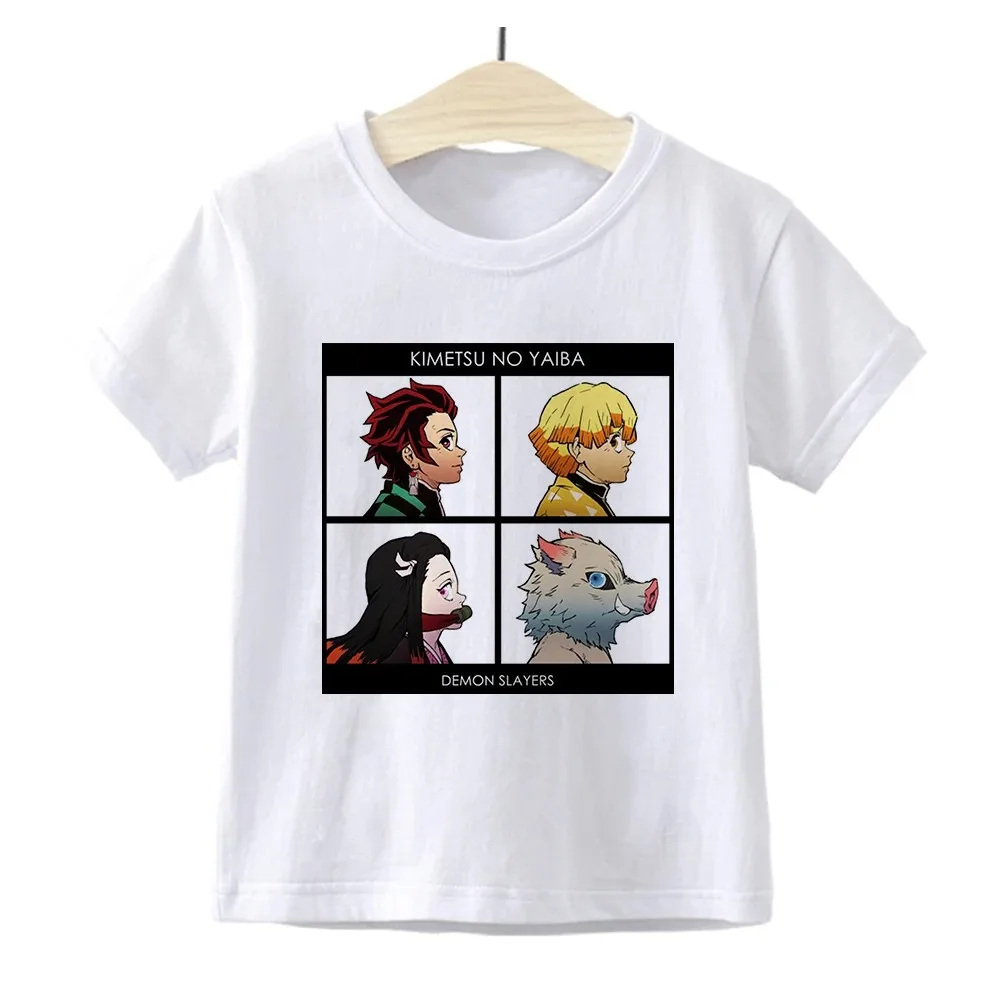 Kimetsu No Yaiba Shirt Boys Demon Slayer Anime T Shirt Fashion Japan Harajuku Children Ropa De Demon Slayer Tshirt for Kids Boys 4