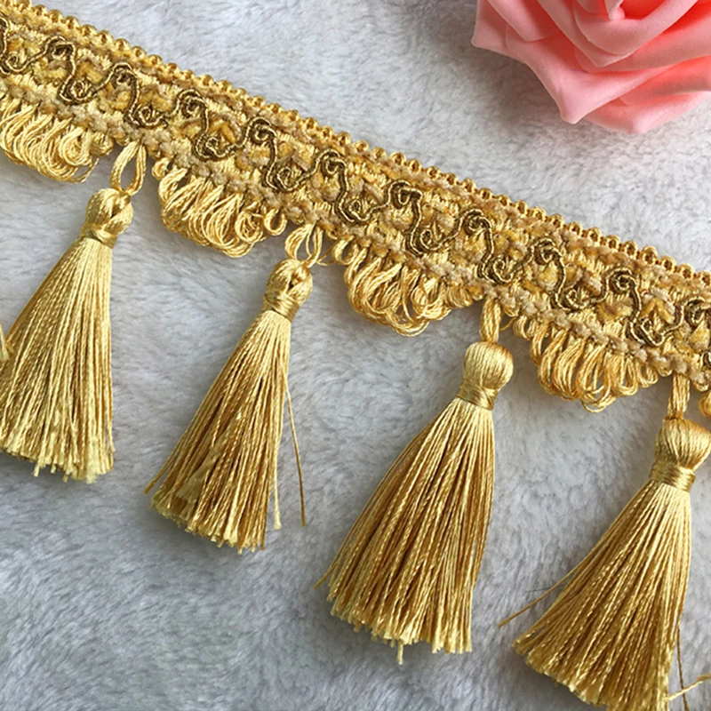 Description Picture 6 of itemAcrylic/Polyester Tassel Fringe Trim Beaded Ribbon for Sewing Curtain Accessorie Lace Decoration Tablecloth European Lampshade