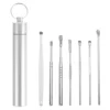 7 Pcs Ear Pick Suit Wax Removal Kit Stainless Steel Spoons Portable Pickers Cleaning Supplies Polished Tools 1