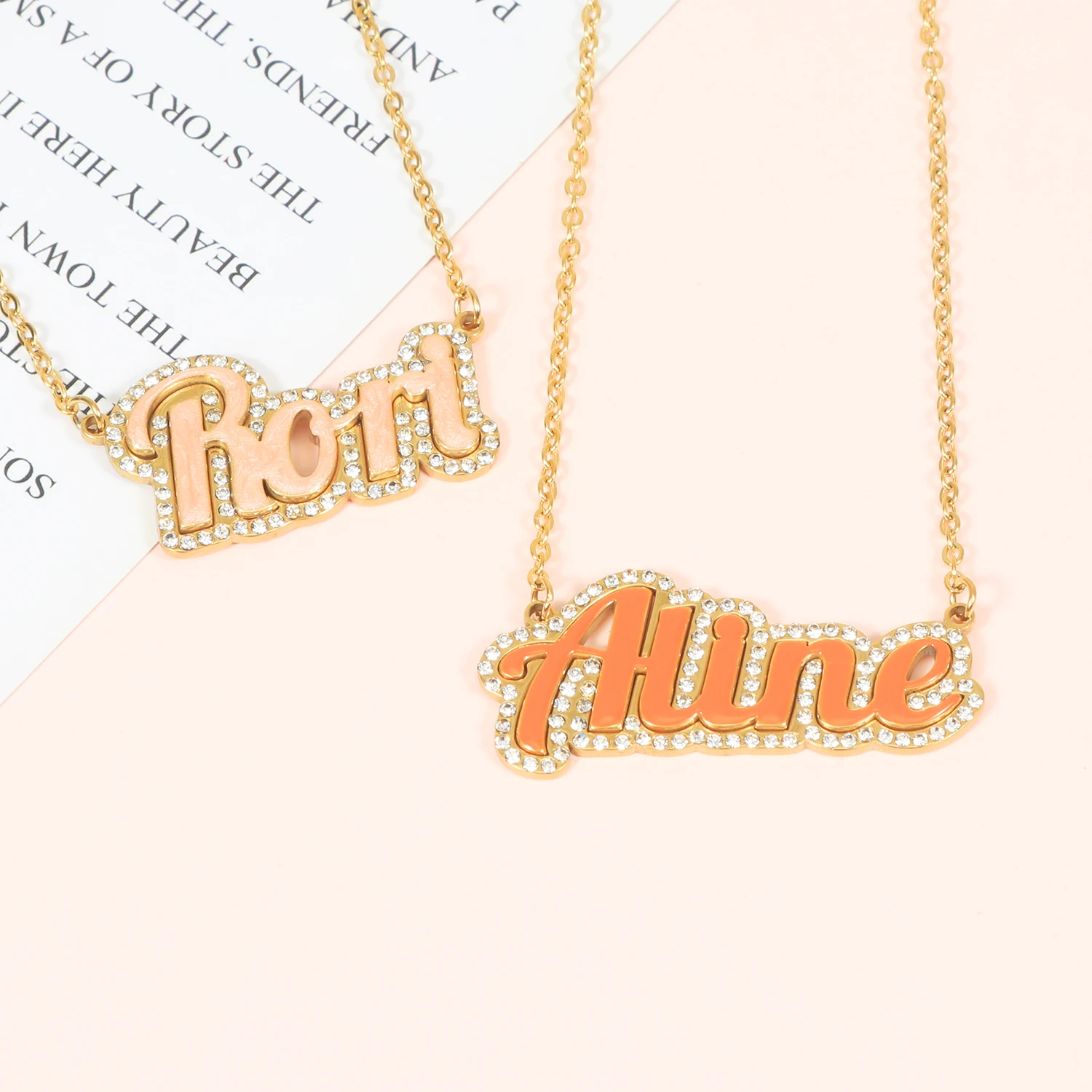New Custom Oil Drip Necklace Hip Hop Custom Fashion Personalized Choker Earrings Key Chain Wholesale Hot Sale Friendship Gift