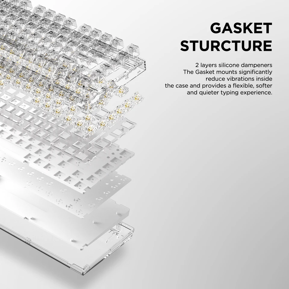 Yunzii-ホットスワップ可能なメカニカルゲーミングキーボード,白,82
