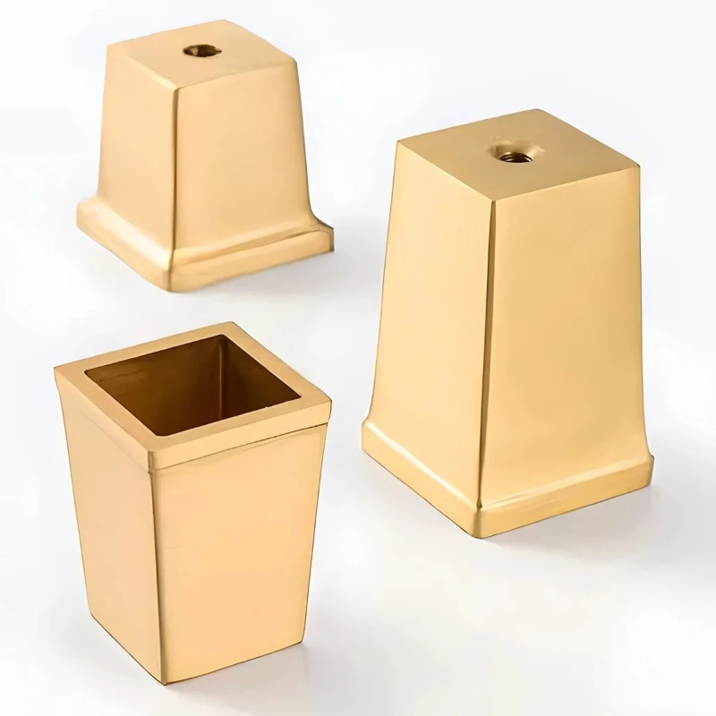 4Pcs 스퀘어 테이퍼 황동 다리 팁 컵 모자 세기 중반 의자 테이블 차 커피 바..
