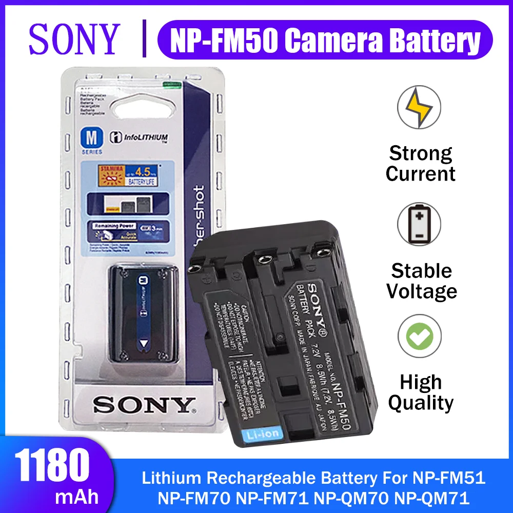 Sony 7.2v Npfm50 Np Fm50 Fm55h Rechargeable Camera Battery For Npfm51
