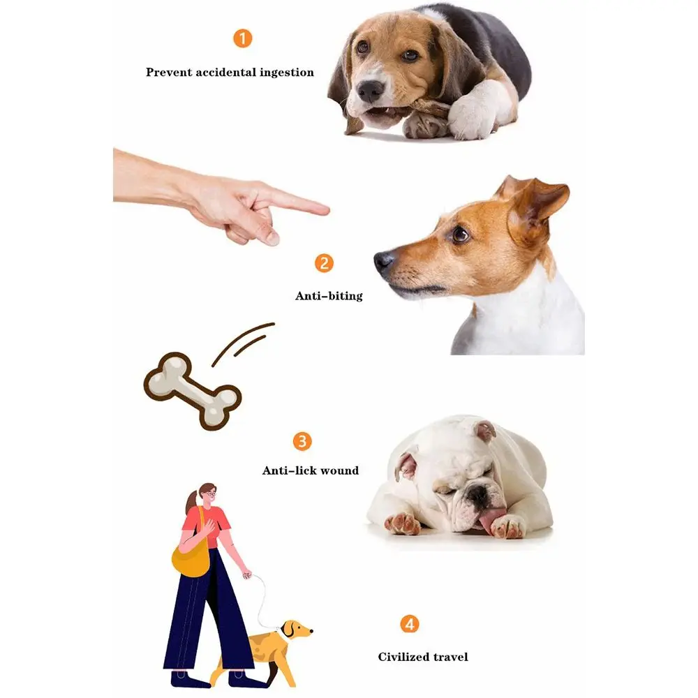 Adjustable Aggressive Dog Flat-Faced Anti Barking Face Mesh French Bulldog Pet Dog Muzzle Biting Chewing 4