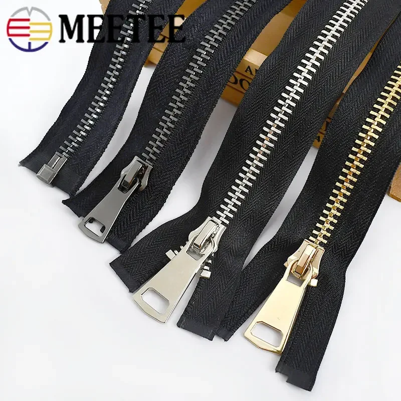 ANWUYANG 1pcs 70/80 / 100 / 120cm # 8 Apertura Doble Negro Cremalleras, La Cremallera Del Metal For DIY De Coser A Medida Artesanía Bolsas Accesorios ( Color : 70cm, Size : 8