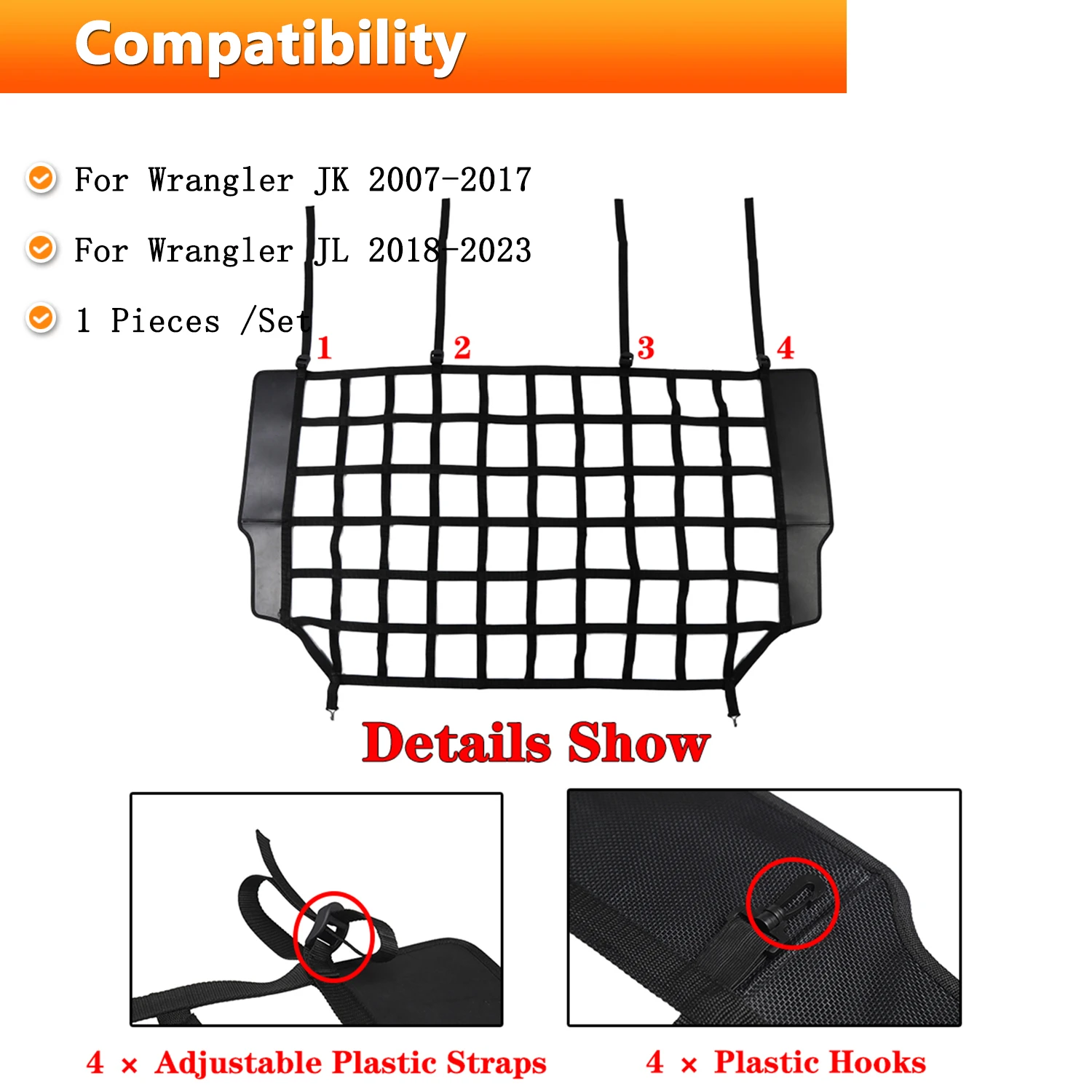 Car Trunk Isolation Net Pet Barrier Cargo Divider Safety Mesh For - View #3